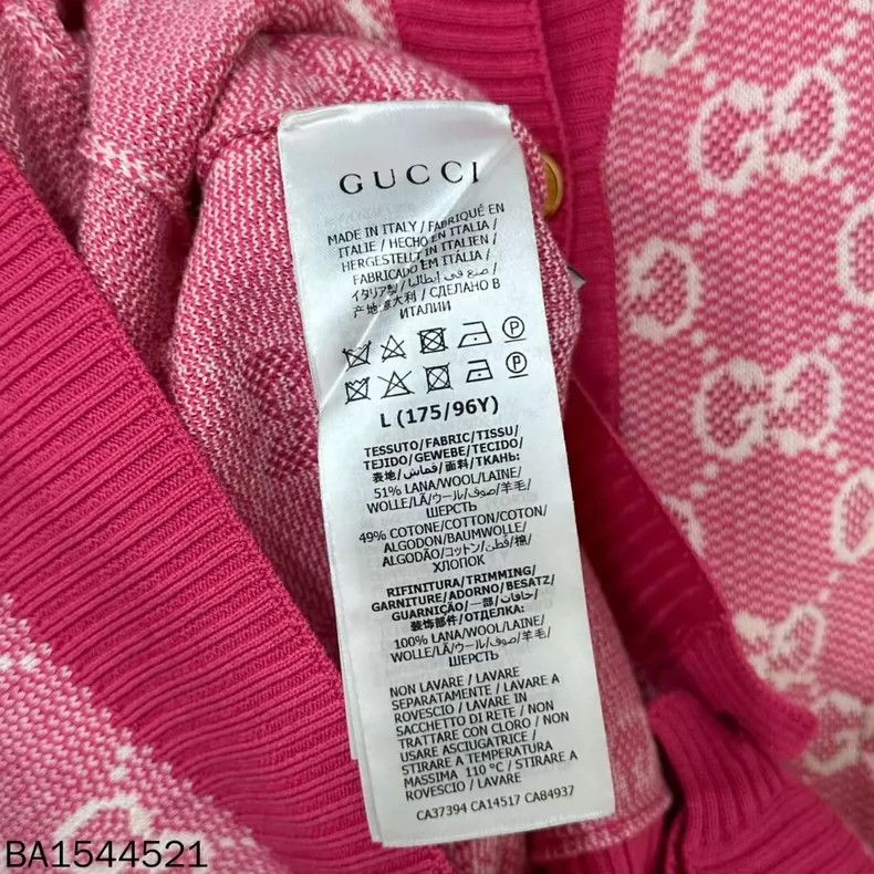 Gucci Gucci Pink full-print gold button cardigan sweater 2501-Nex Size US L / EU 52-54 / 3 - 5 Thumbnail