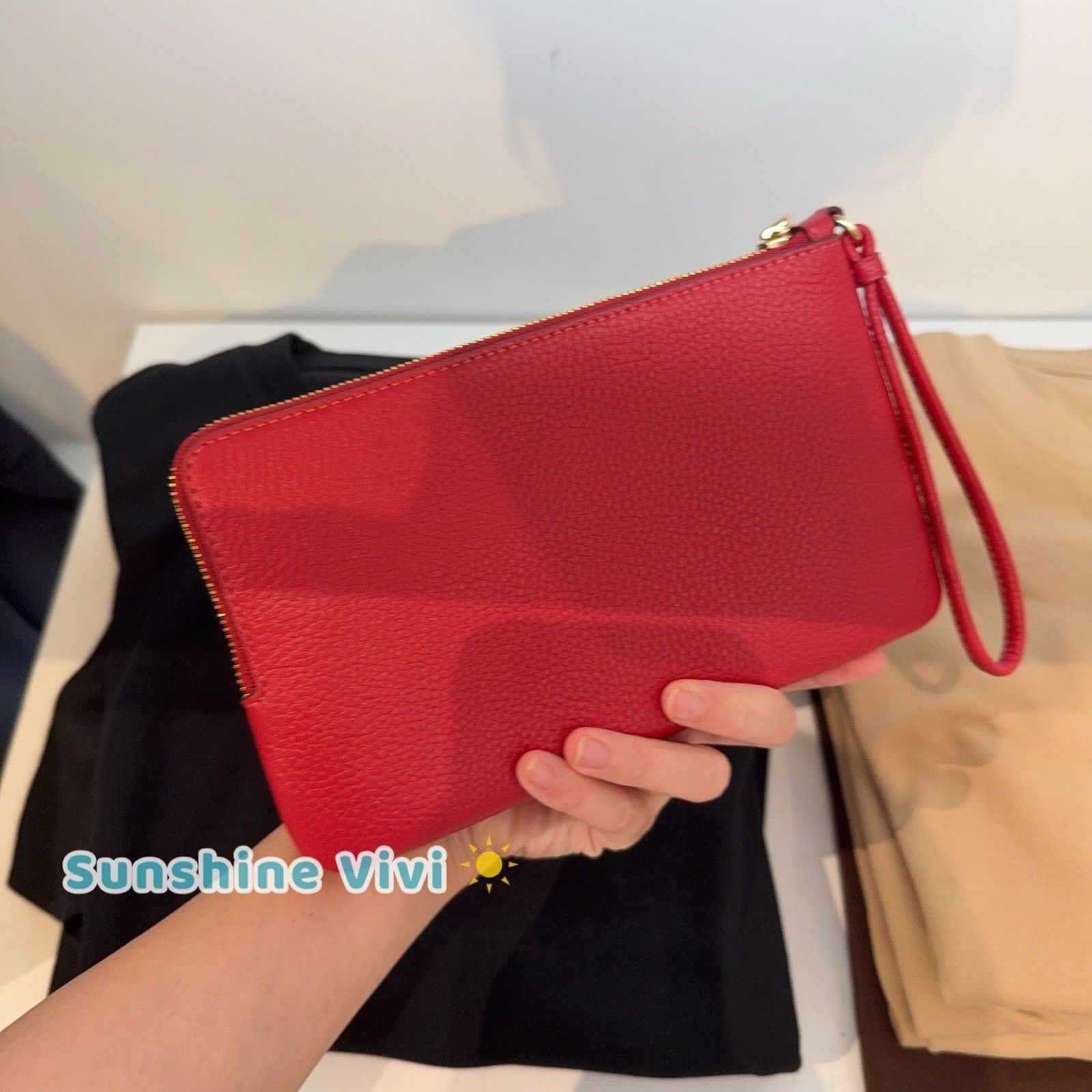 Coach NWT Coach Double Zip Wallet Wristlet Leather CX161 True Red Size ONE SIZE - 6 Thumbnail
