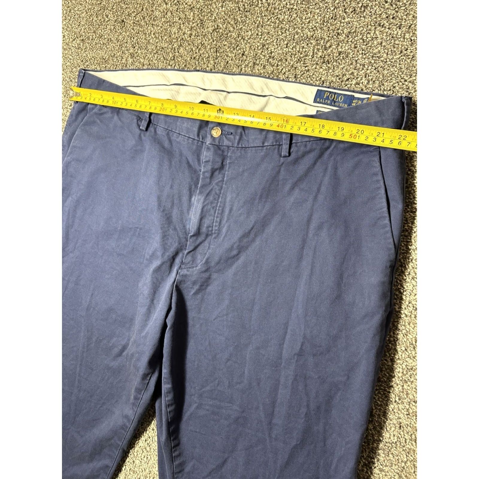 Polo Ralph Lauren Polo Ralph Lauren Chino Pants Men 44x27 Cotton Stretch Blue Regular Waist Flat Front 5-Pocket Size US XXL / EU 58 / 5 - 3 Thumbnail
