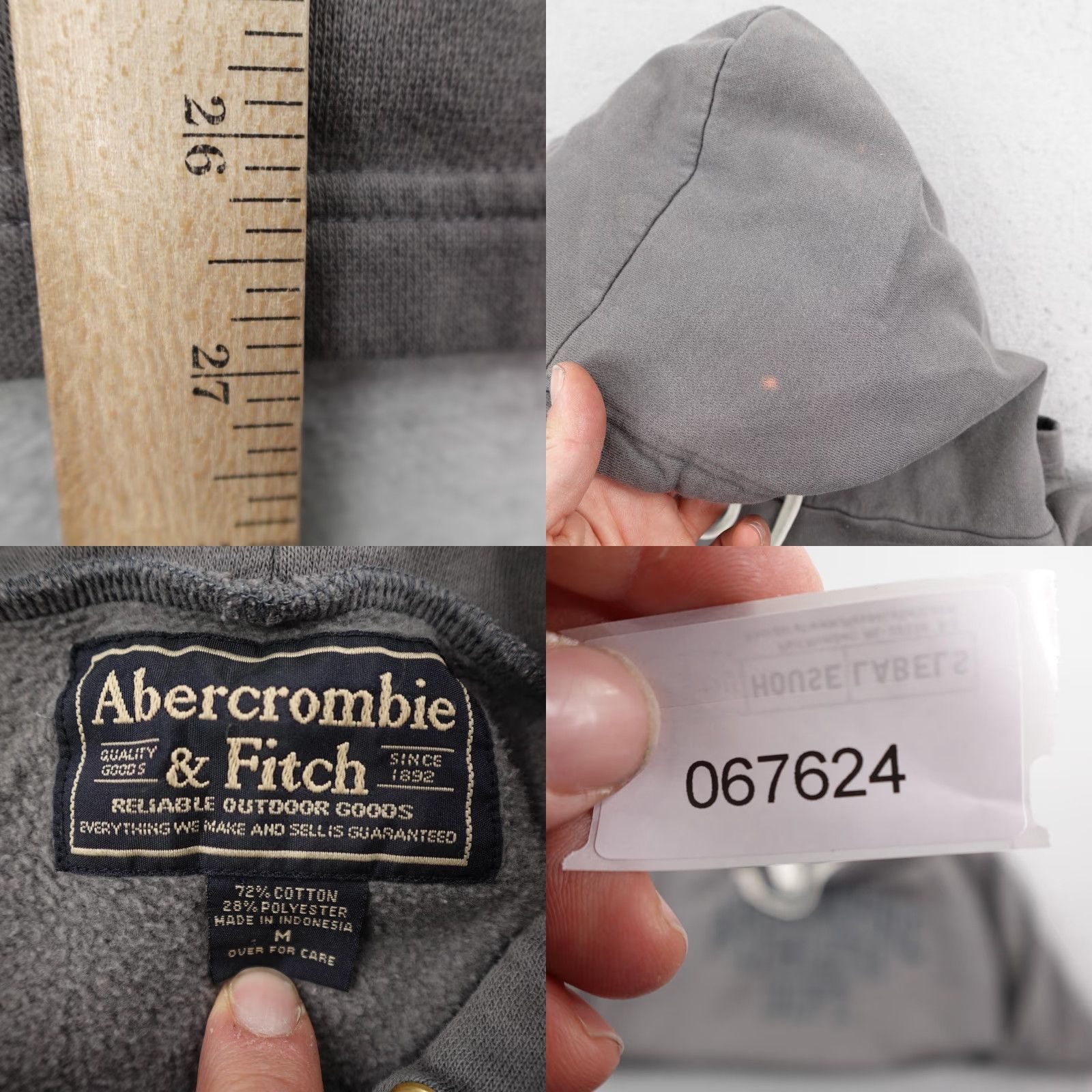 Abercrombie & Fitch VINTAGE Abercrombie & Fitch Hoodie Mens M Gray Athletic Dept Sweatshirt Y2K Size US M / EU 48-50 / 2 - 8 Thumbnail