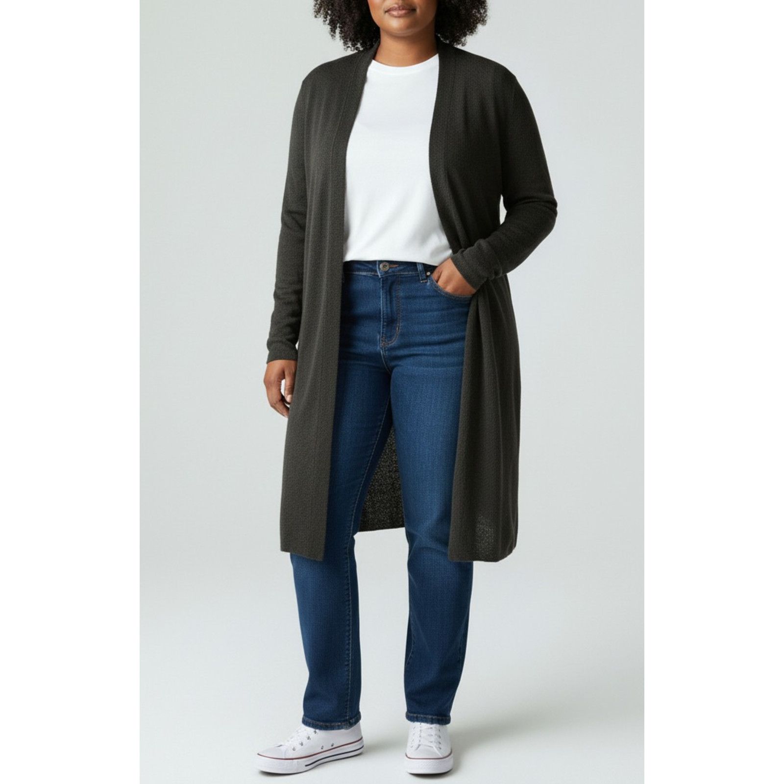 Eileen Fisher EILEEN FISHER Olive Green Wool Knit Long Cardigan Sweater XS Size XS / US 0-2 / IT 36-38 - 1 Thumbnail