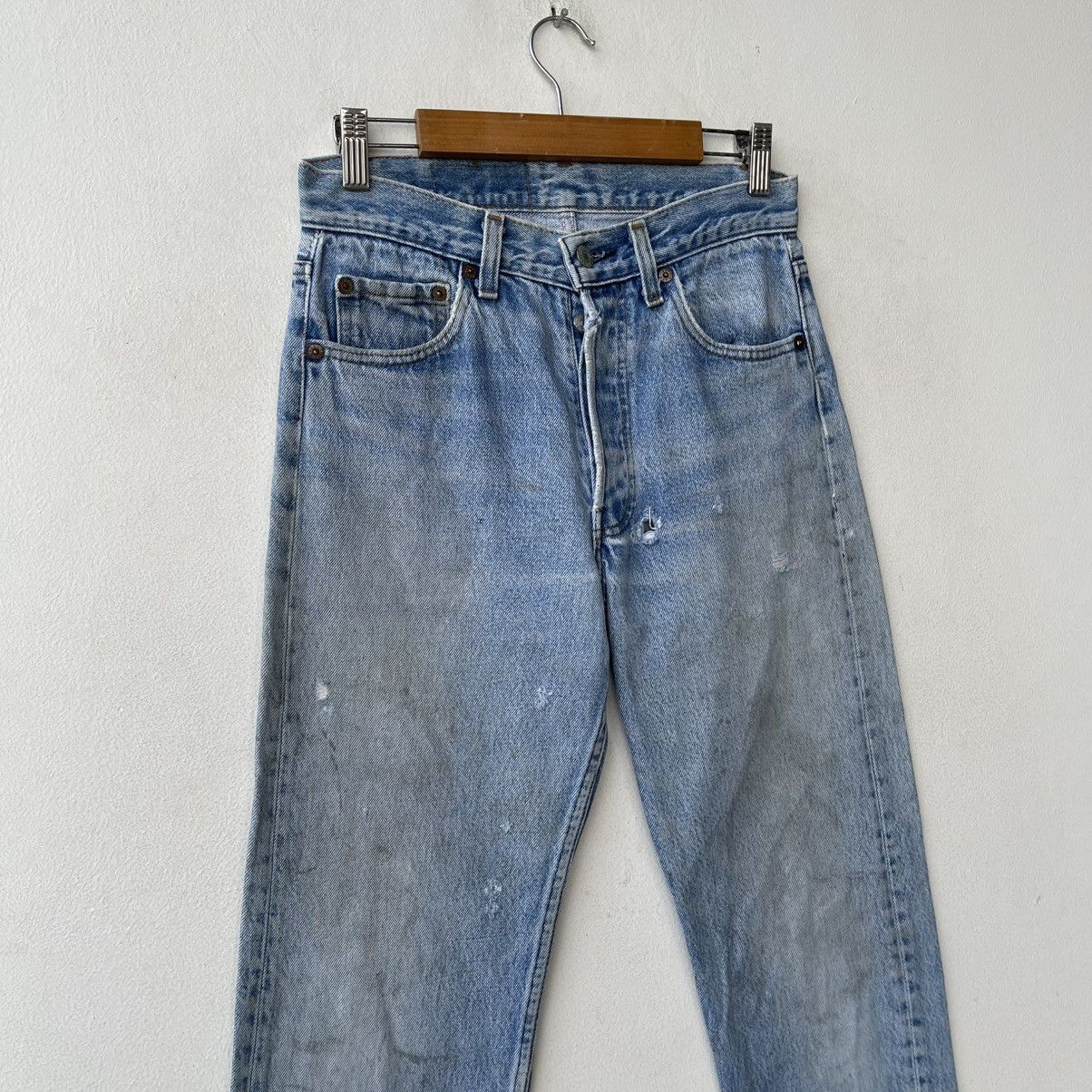 Levi's Vintage 80s Levi's 501 Denim Jeans Light Wash Size US 29 - 4 Thumbnail