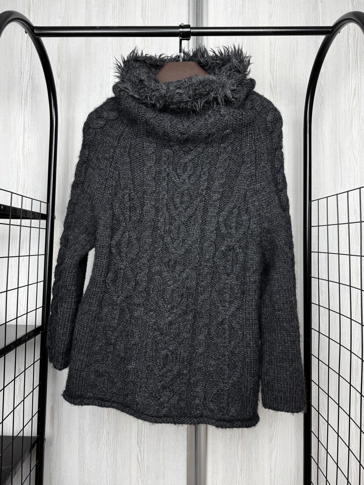 Y's Y’s Yohji Yamamoto Dark Grey Cable Knit Ninja Style sweater Size M / US 6-8 / IT 42-44 - 3 Thumbnail
