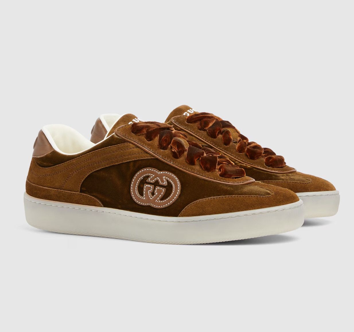 Gucci oc11z0526 Women's G75 Low-Top Sneakers in Brown Size US 8.5 / IT 38.5 - 3 Thumbnail