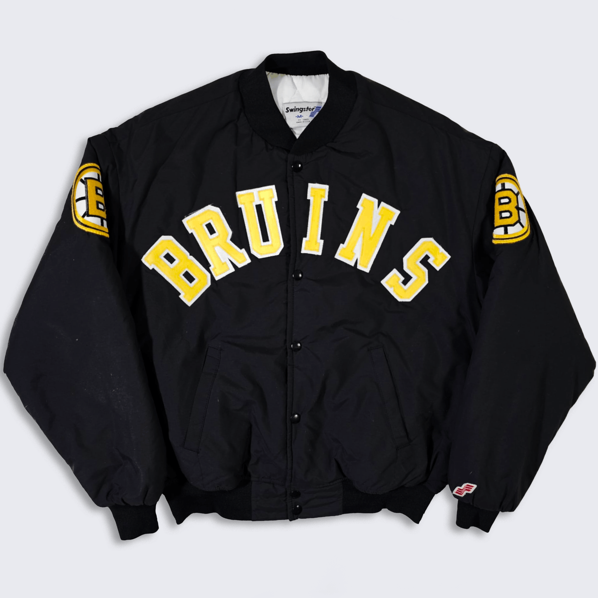 NHL × Swingster × Vintage Boston Bruins Vintage 90s Swingster Bomber Varsity Jacket Size US M / EU 48-50 / 2 - 1 Thumbnail