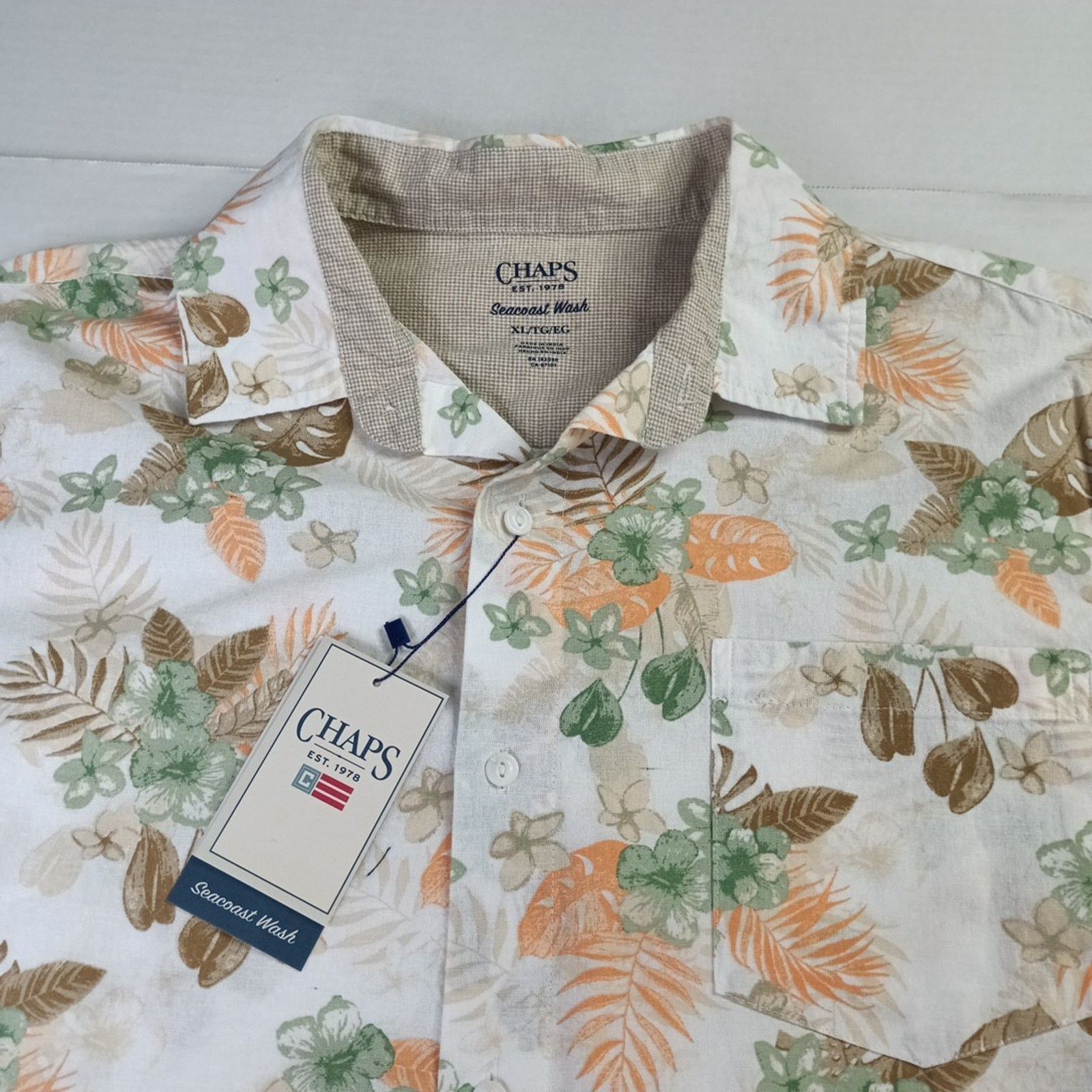 Chaps Chaps Seacoast Wash Linen Woven Shirt Men's XL Pale Khaki Size US XL / EU 56 / 4 - 2 Thumbnail