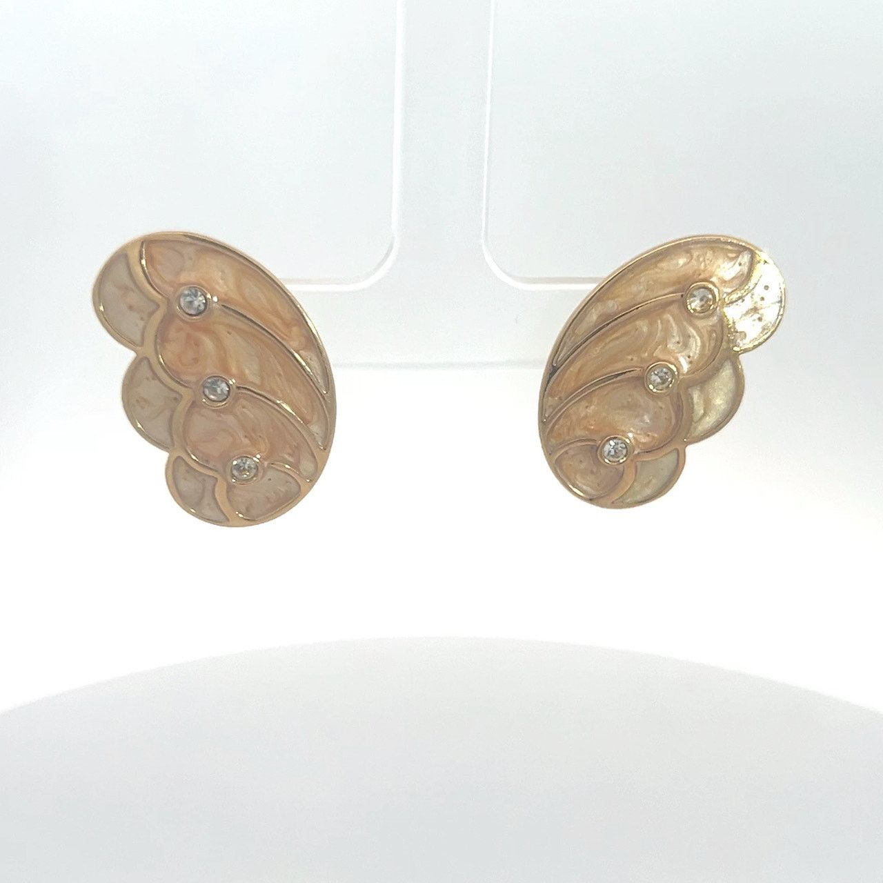 & Other Stories KJL for Avon Cream Gold Rhinestone Earrings Size ONE SIZE - 9 Thumbnail