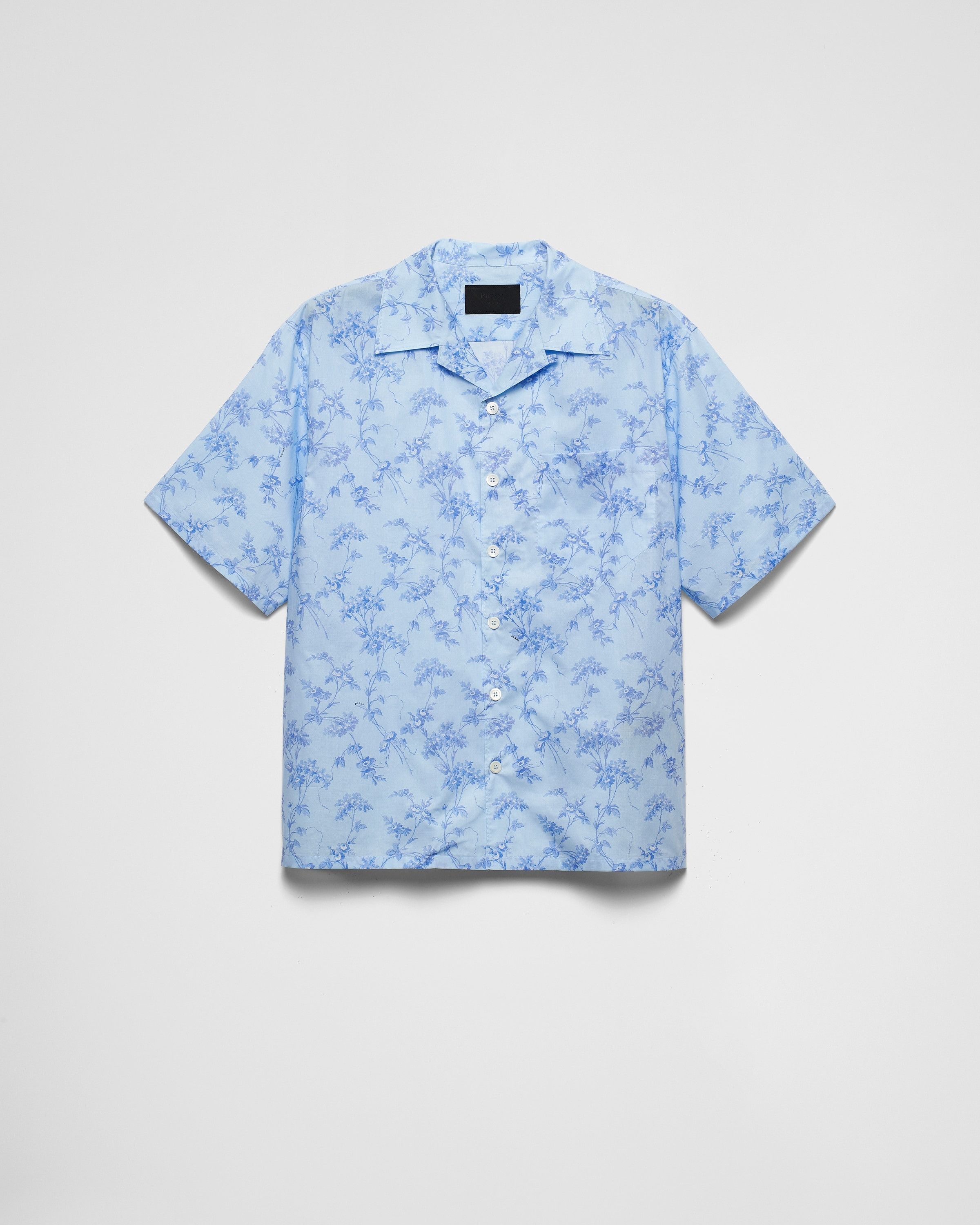 トップス PRADA 15SS Stitch detail shirts Prada Prada SS15 Contrast Top Stitch Short Sleeve Shirt in Navy