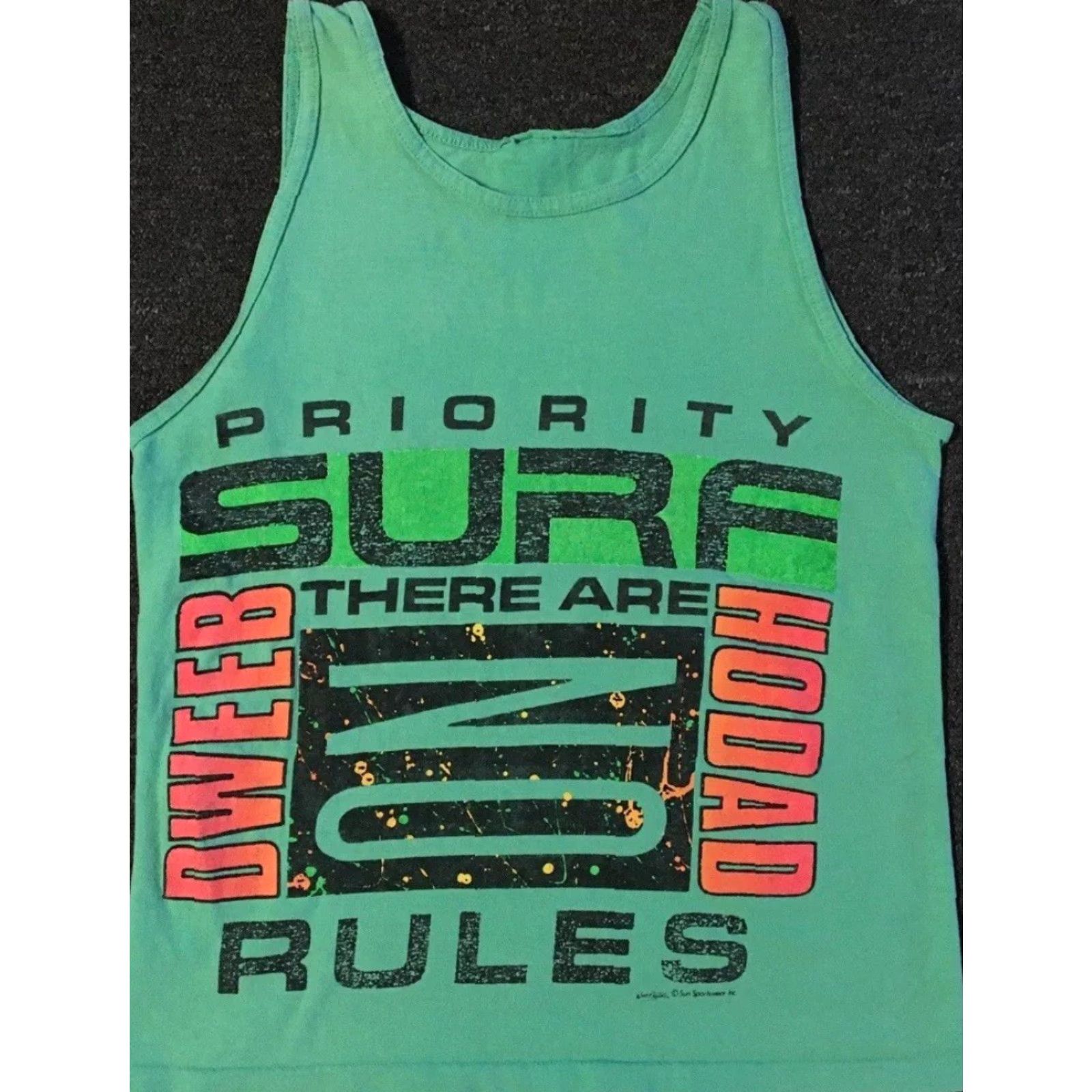 Quiksilver VINTAGE Surf No Rules Faded Tank Top XS Funny Grunge Vaporwave Quiksilver OP 90s Shirt Men XS Green Ocean Beach Wave Graphic Tee Size US XS / EU 42 / 0 - 2 Thumbnail