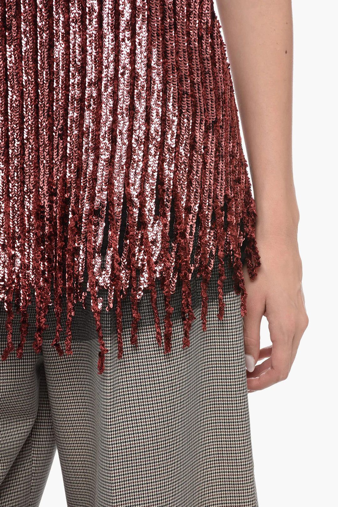 Etro og1mm0326 Chenille and Sequin Tank Top in Red Size S / US 4 / IT 40 - 4 Thumbnail