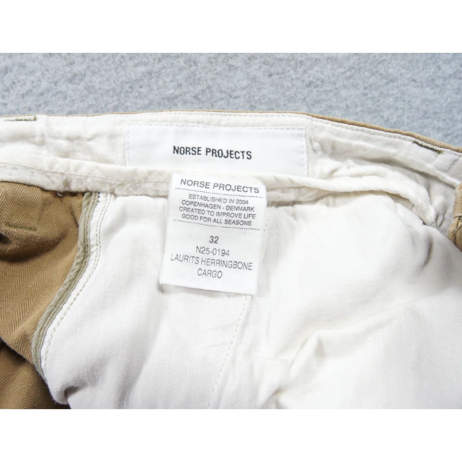Norse Projects Norse Projects Pants Mens 32 Beige Khaki Chino Laurits Herringbone Cargo Casual Size US 32 / EU 48 - 6 Thumbnail
