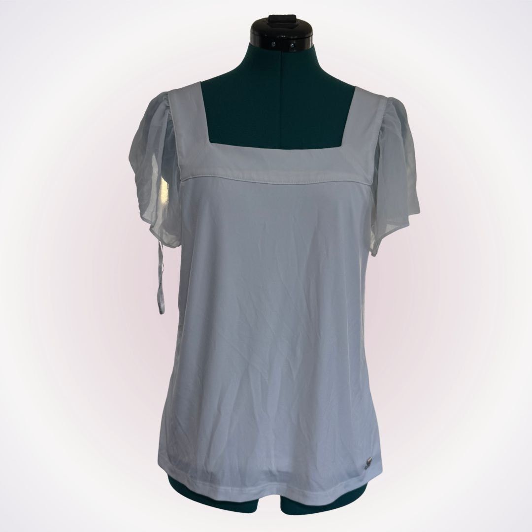 Calvin Klein Calvin Klein White Square-Neck Blouse | Sz S Size S / US 4 / IT 40 - 1 Thumbnail