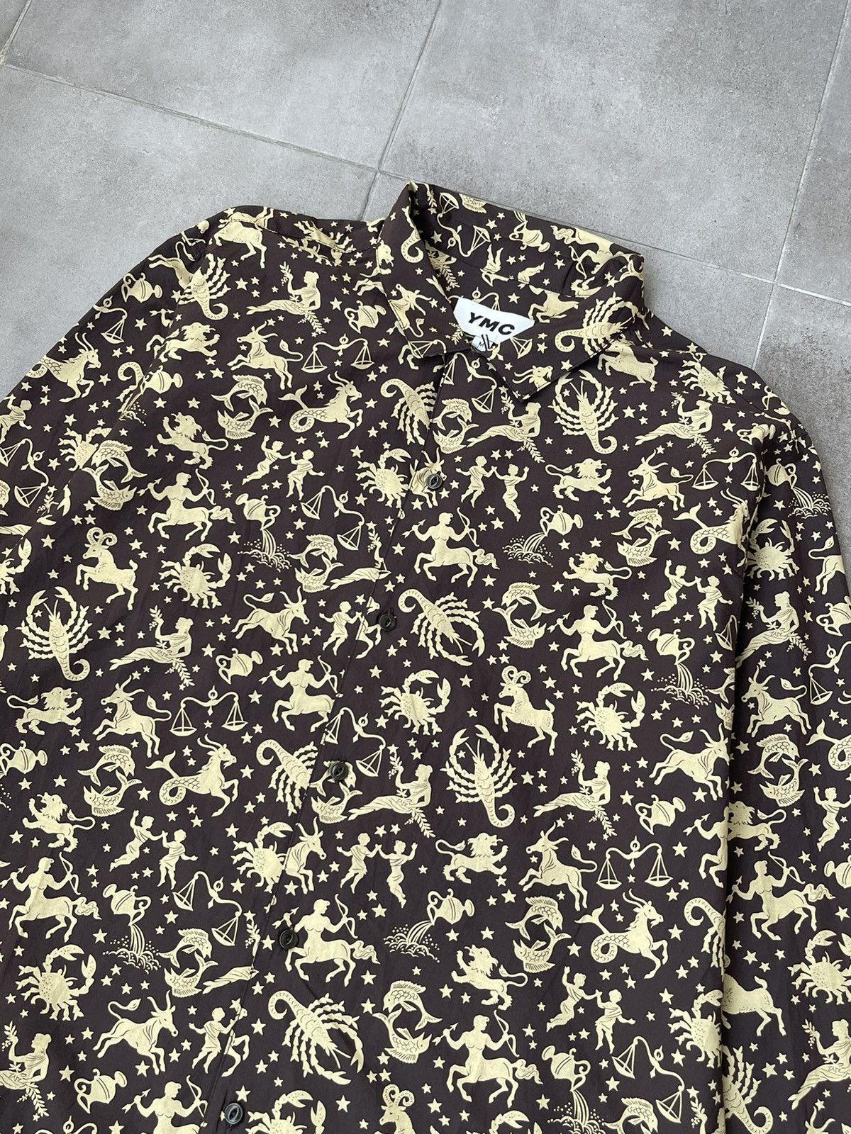 YMC !DS! SS23 YMC Zodiac Motif Silk Button Up Shirt Size US M / EU 48-50 / 2 - 13 Thumbnail