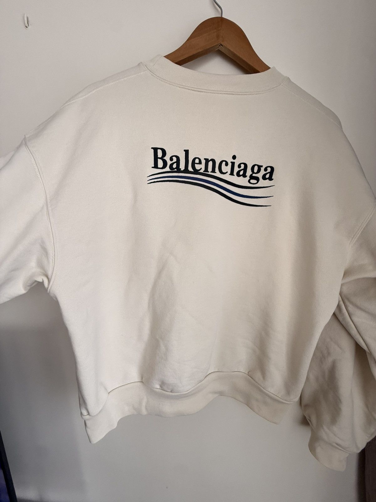Balenciaga Balenciaga Political Campaign Embroidered Sweatshirt – Cream Size US XS / EU 42 / 0 - 6 Thumbnail