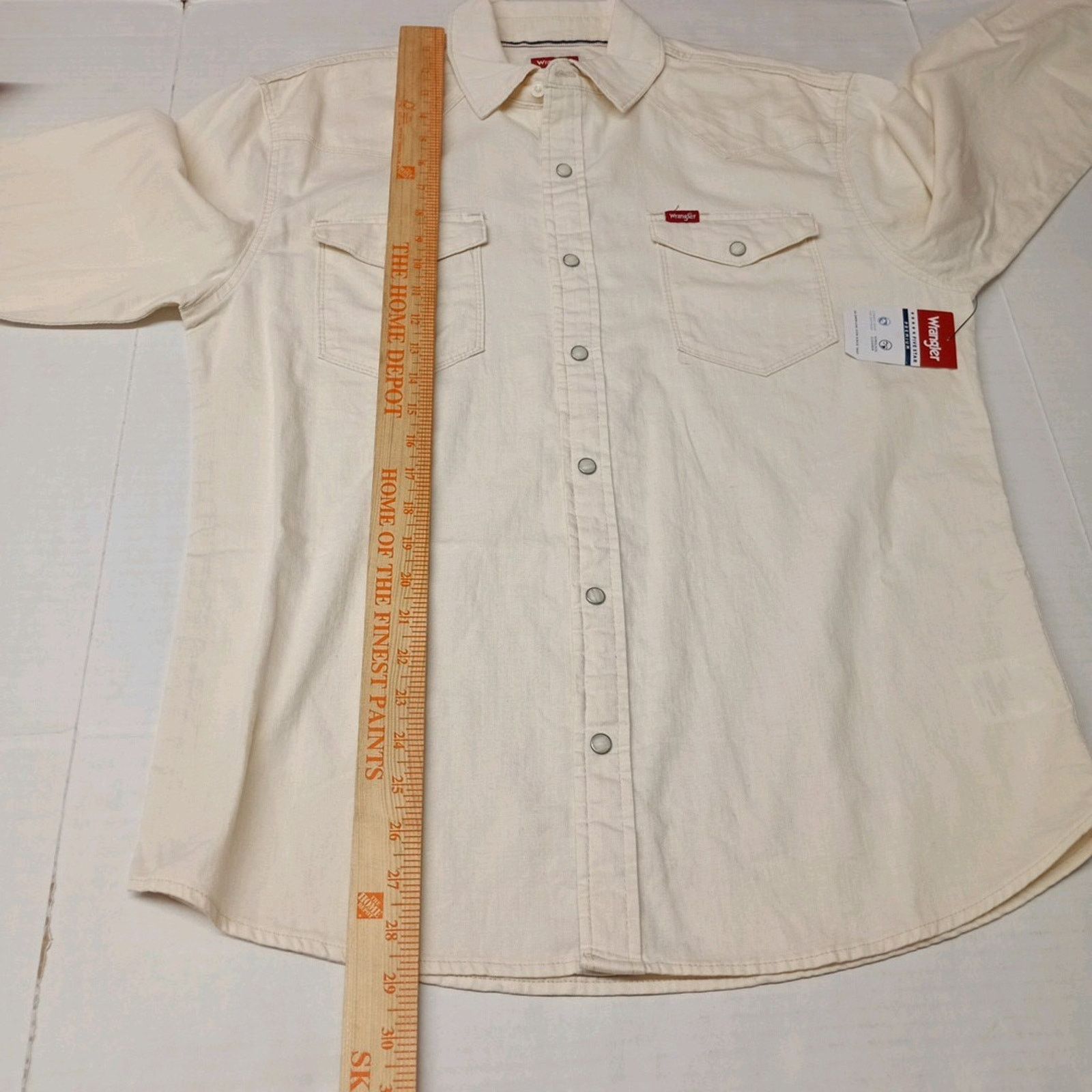 Wrangler Wrangler Snap Woven Shirt Mens M Cowboy Wash Beige Button Up Size US M / EU 48-50 / 2 - 6 Thumbnail