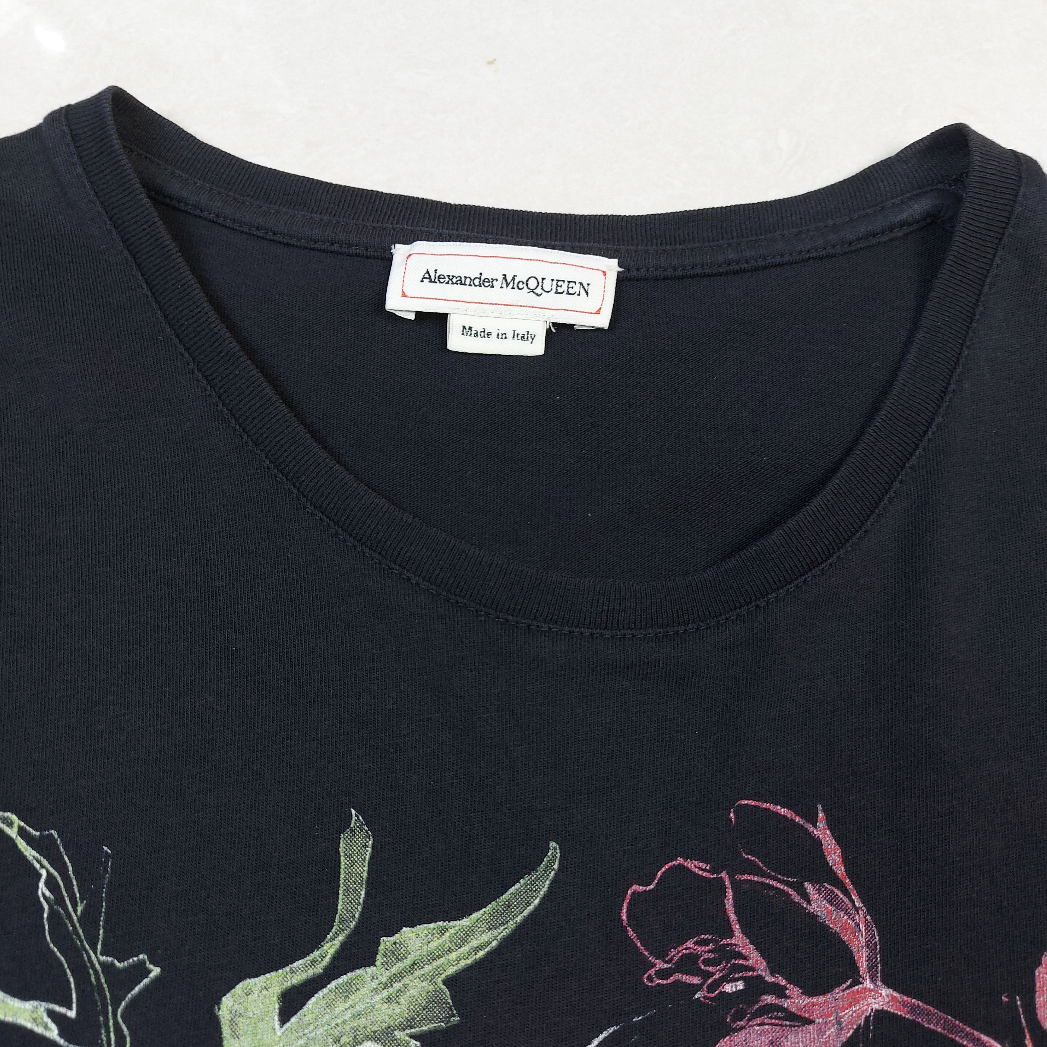 Alexander McQueen Alexander McQueen Brand Skull Floral Crown TEE 622100 0901 Size US S / EU 44-46 / 1 - 12 Thumbnail