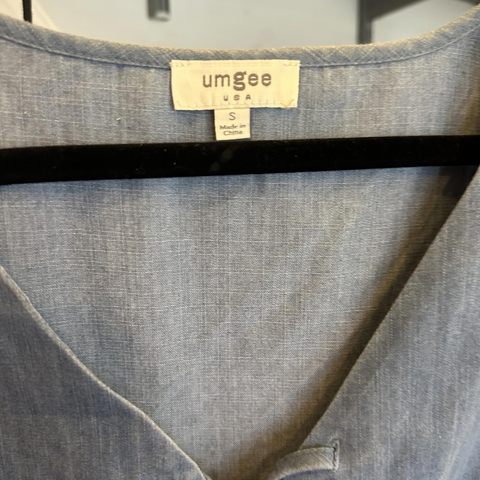 Designer Umgee Stylish Chambray Tunic Top Size S / US 4 / IT 40 - 2 Thumbnail