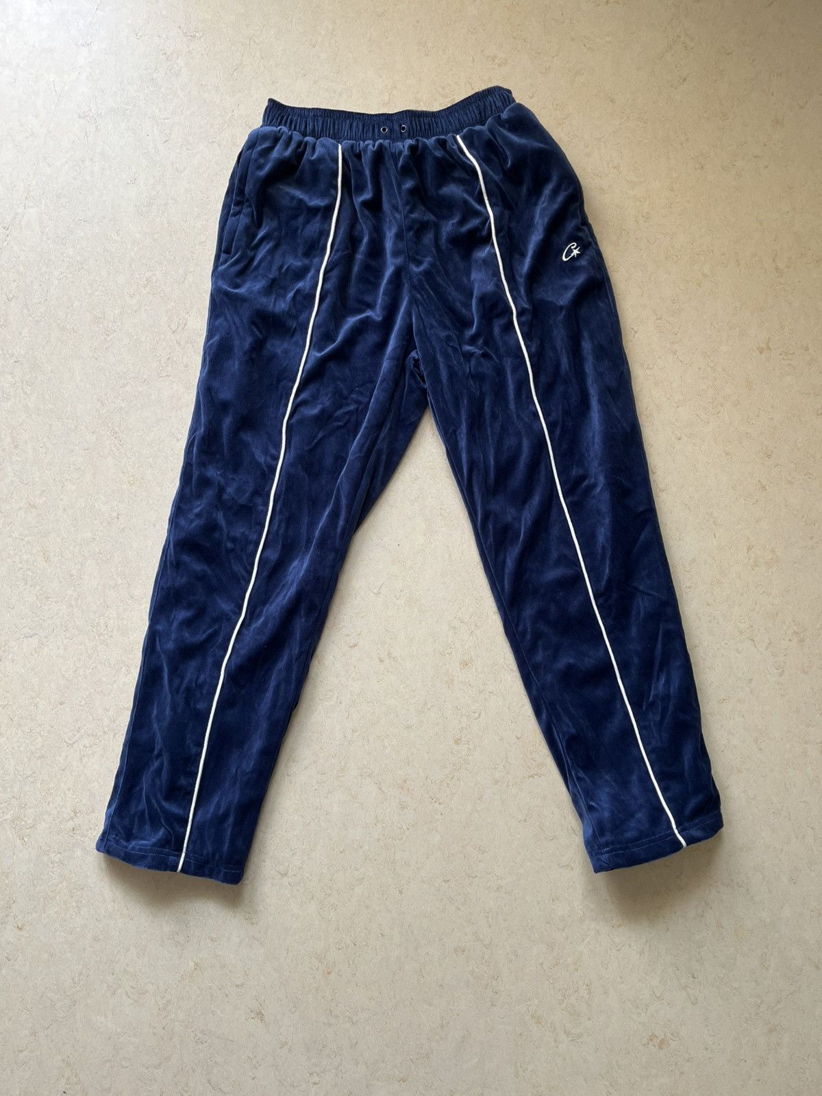 Corteiz CORTEIZ VVS VELOUR BOTTOMS [TRIPLE BLACK] | Grailed