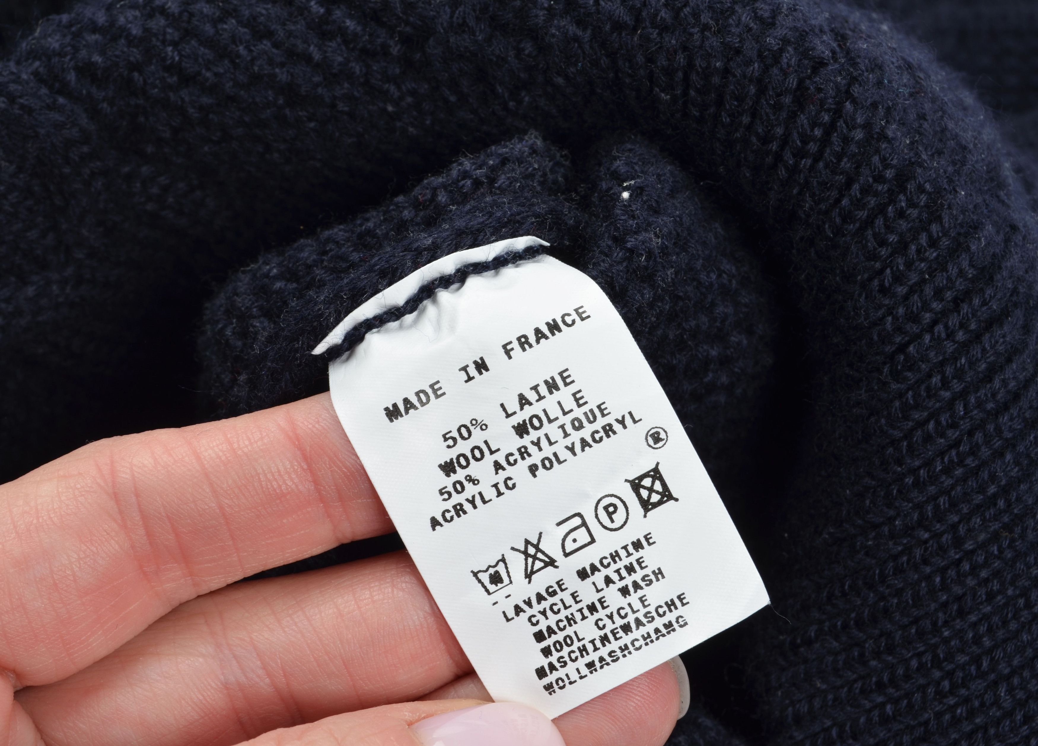Saint James Vintage Saint James Navy Cable Knit Wool Blend Sweater Size S / US 4 / IT 40 - 8 Thumbnail