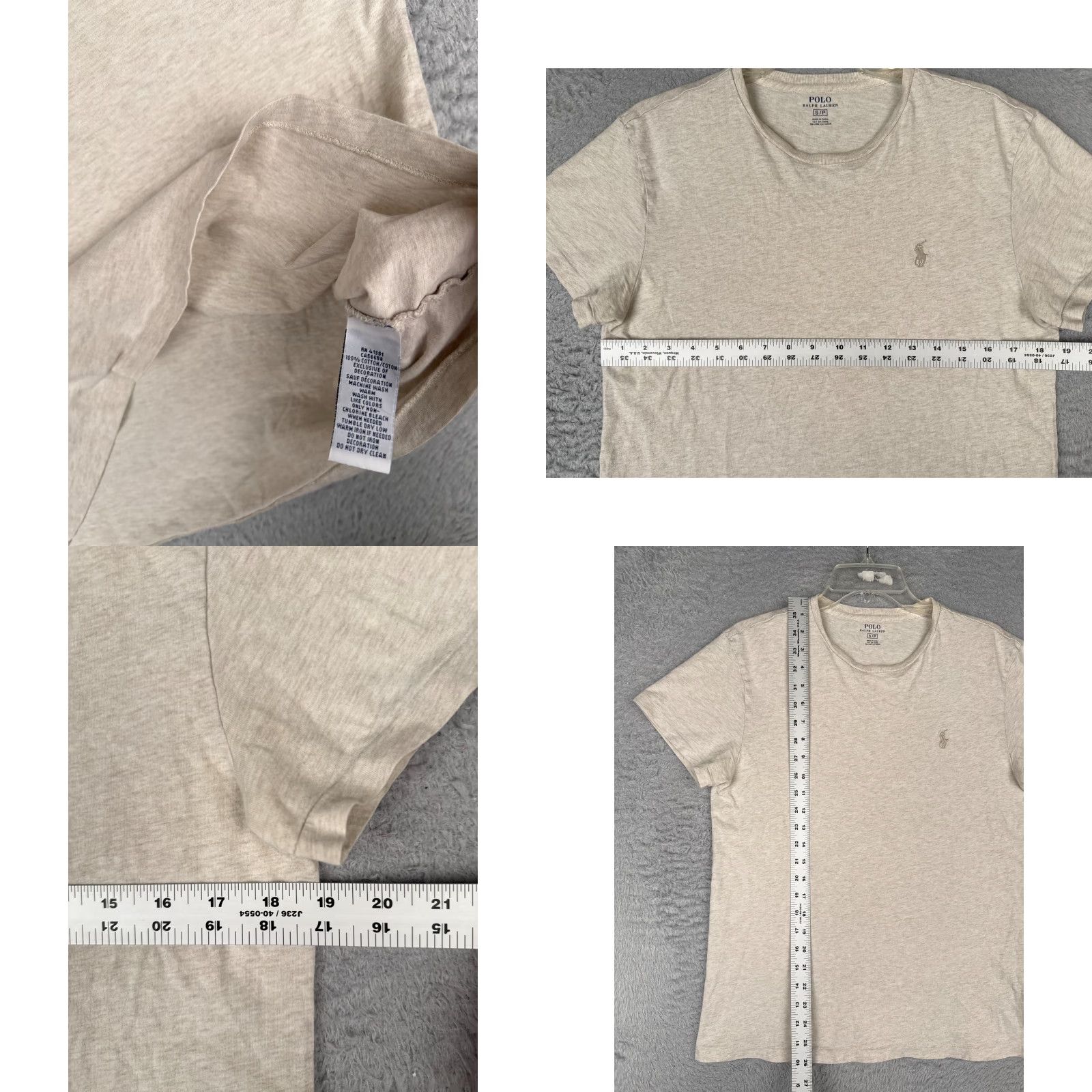 Ralph Lauren Polo Ralph Lauren Shirt Adult Small Light Beige Crew Neck 100% Cotton Short Sleeve Logo Beiges All Seasons Men T-Shirt Regular XS? Size US S / EU 44-46 / 1 - 8 Thumbnail