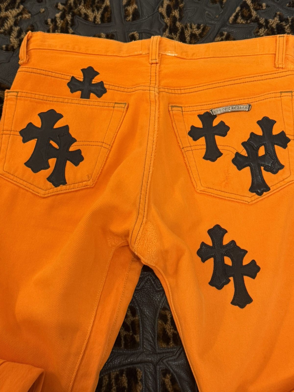 Chrome Hearts Chrome Hearts 2017 Virgil orange Levi Cross patch Jeans Size US 28 / EU 44 - 12 Thumbnail