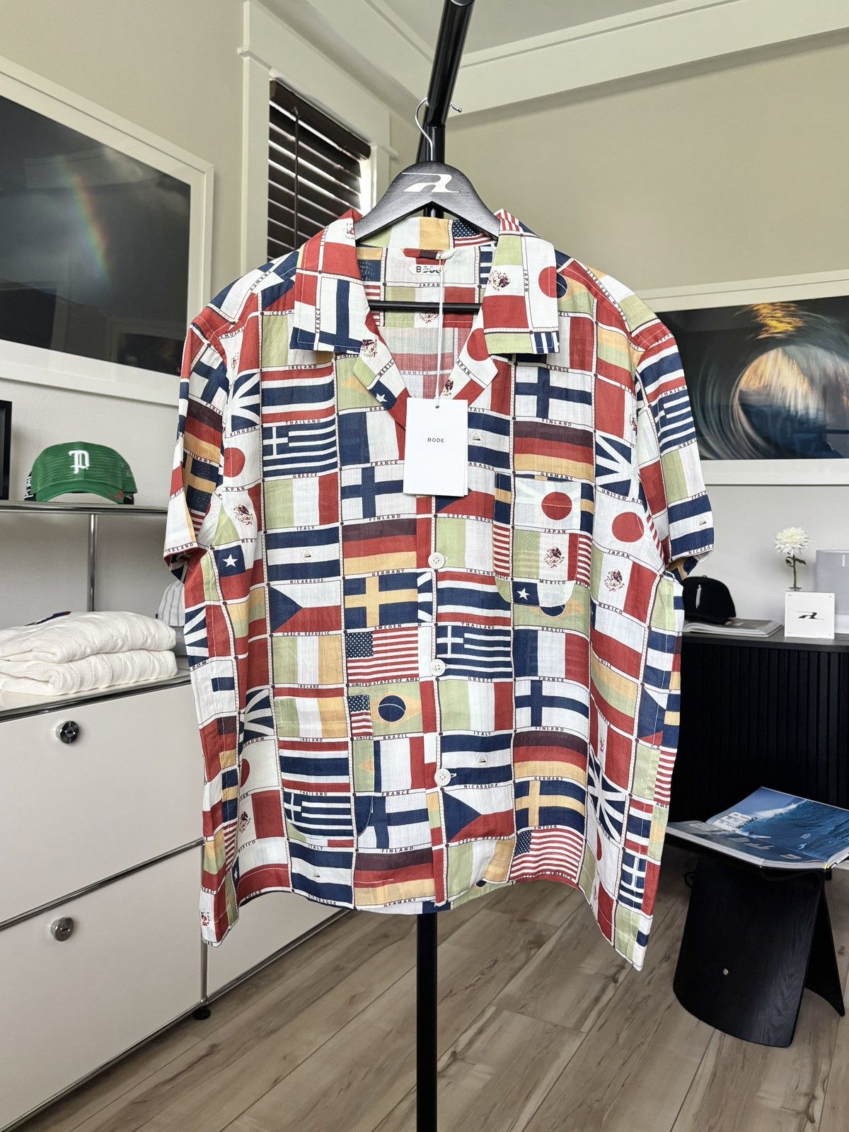 Bode BODE | LINEN FLAG BUTTON UP SHIRT Size US XL / EU 56 / 4 - 2 Thumbnail