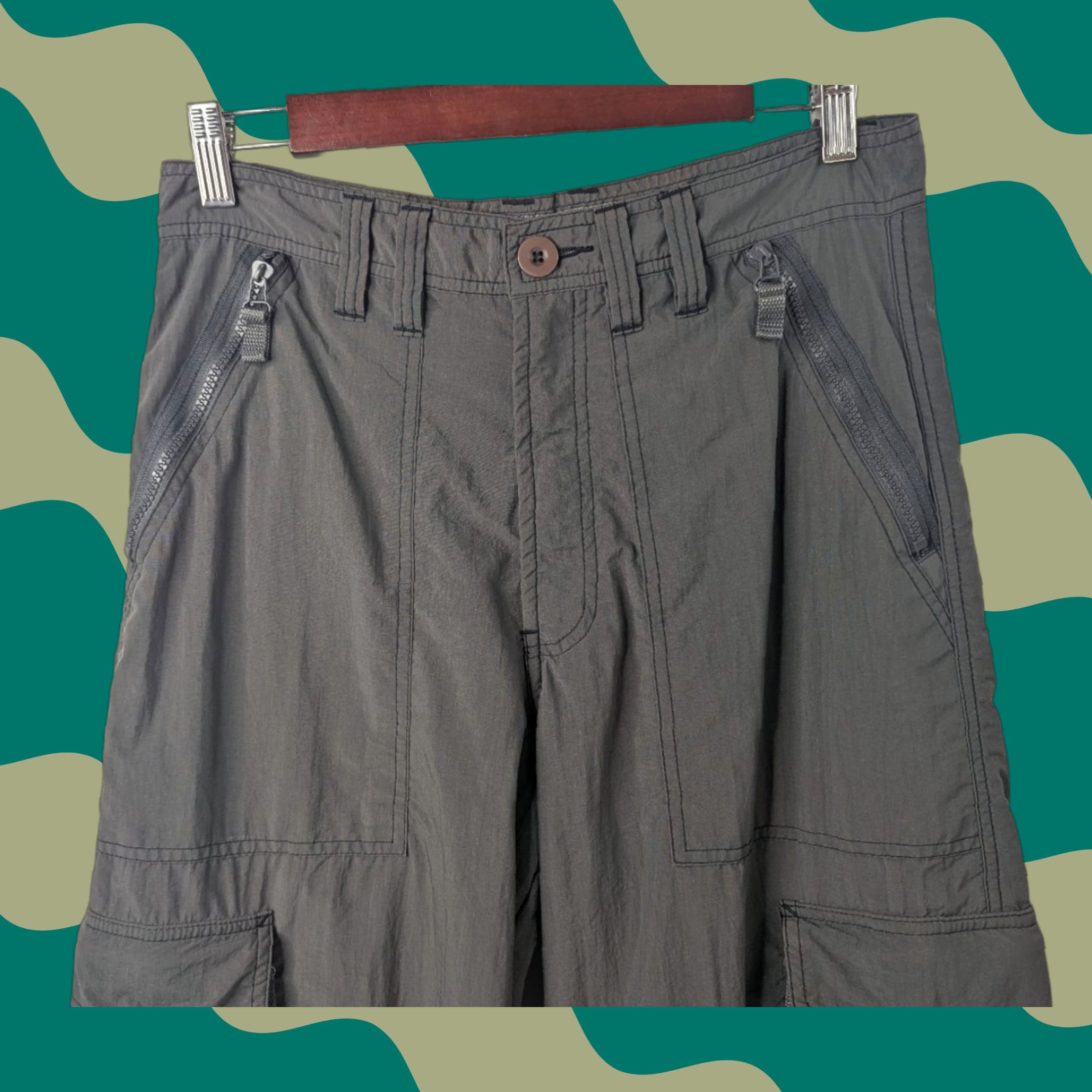 Vintage VINTAGE Nesi AG Pants Men Cargo Pocket 30 Grey Lined Relaxed 90s Grunge Punk Outdoor Nylon Tapered Street Skater Workwear Casual Mens Size US 33 - 1 Thumbnail