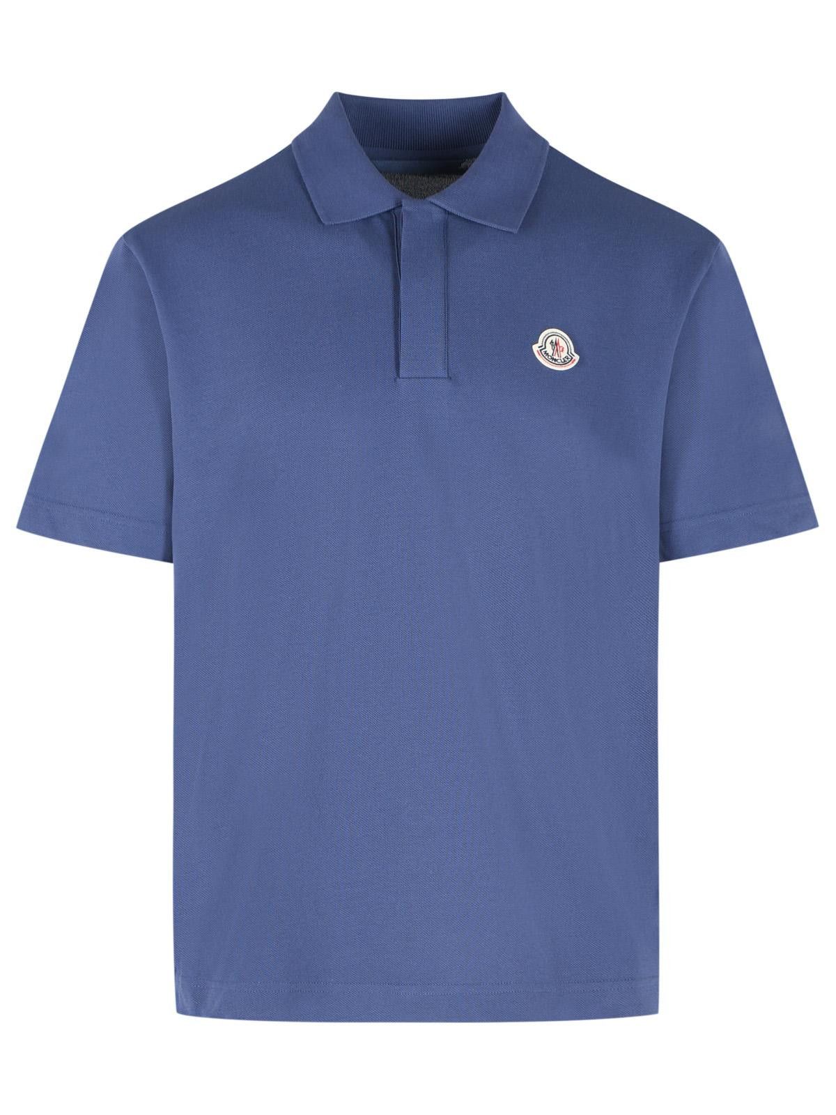 Moncler MONCLER Polo Shirt In Blue Cotton Size US XL / EU 56 / 4 - 1 Thumbnail