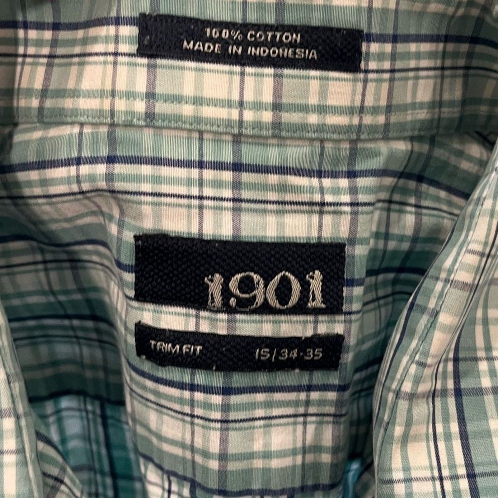 1901 1901 Trim Fit Button Front Dress Shirt Plaid Size 15 34-35 Size US S / EU 44-46 / 1 - 3 Thumbnail