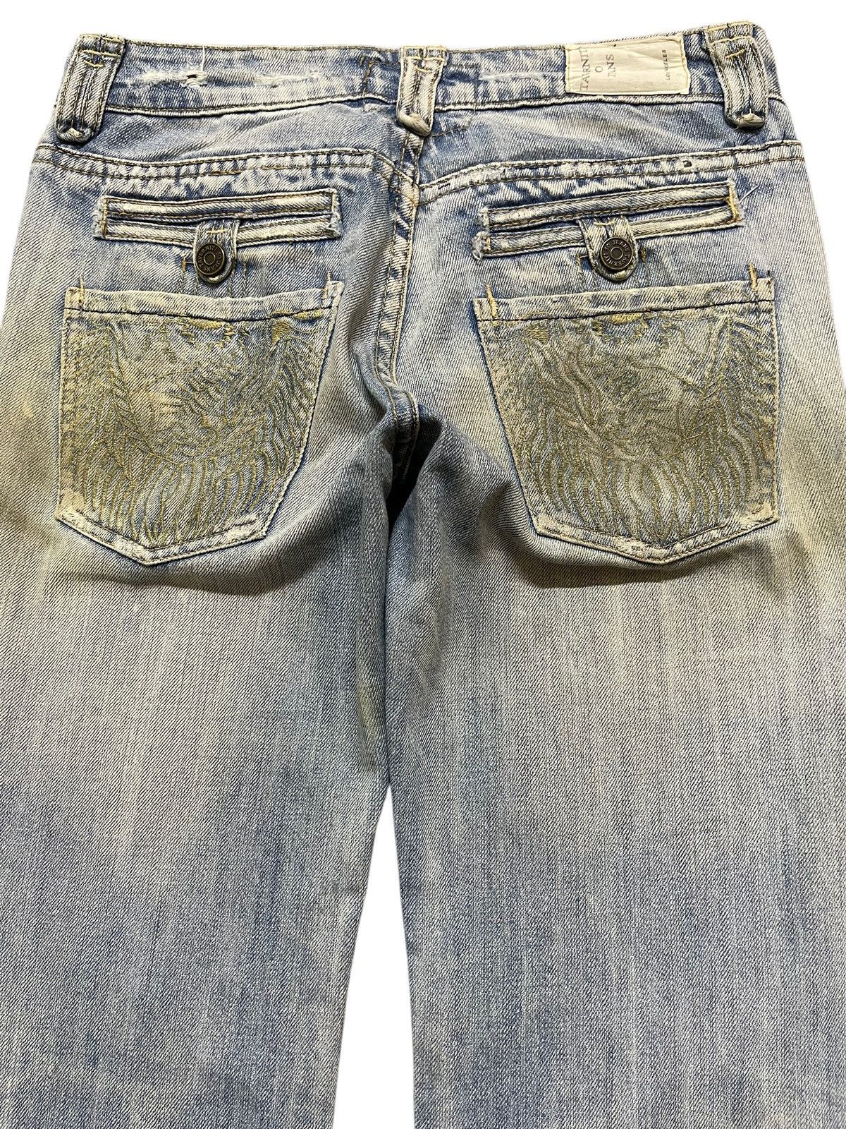 Taverniti Vintage Taverniti Blue Mud Wash Distress Style Flared Jeans Size US 29 - 5 Thumbnail