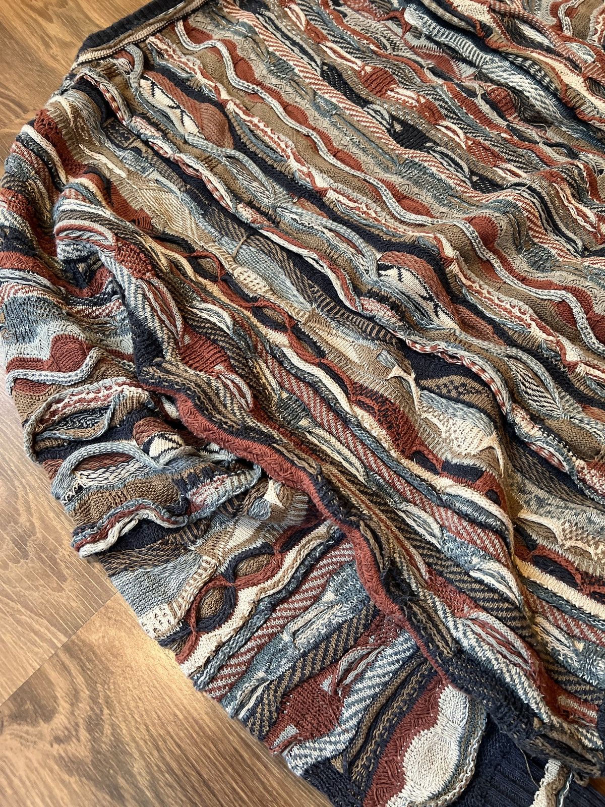 Coogi Rare Coogi 3D Knit / Sweater (Brown/Orange/Black/Blue) Size US XL / EU 56 / 4 - 8 Thumbnail