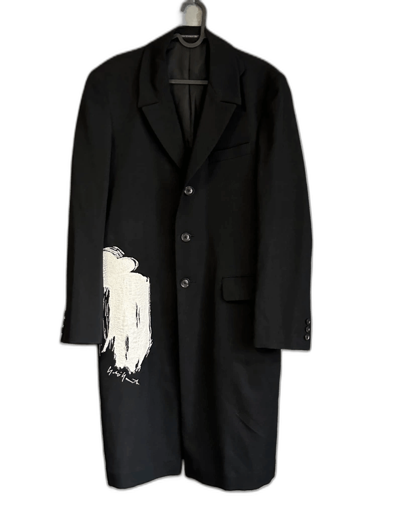 Yohji Yamamoto yohji yamamoto pour homme embroidered wool coat Size US M / EU 48-50 / 2 - 1 Thumbnail