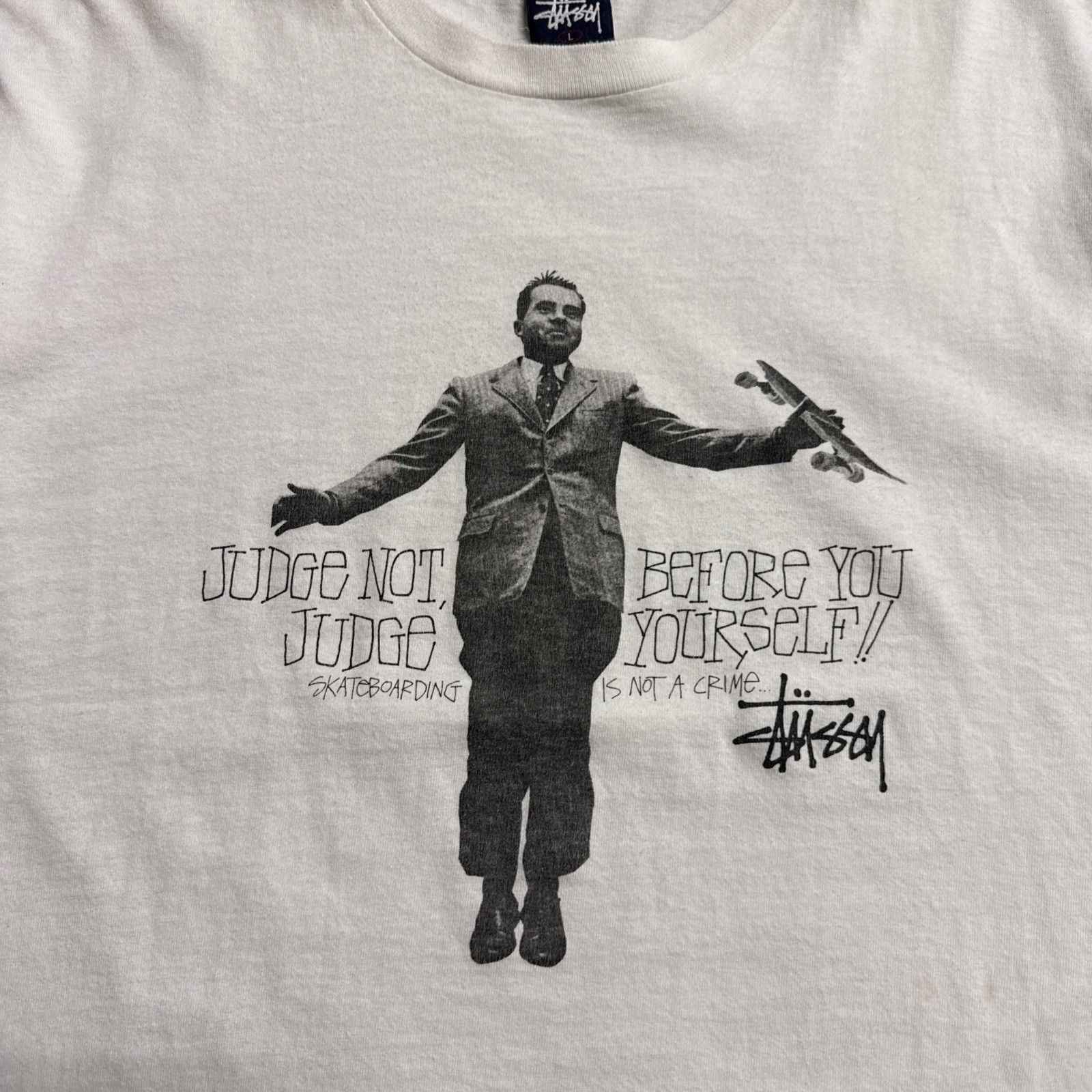 Stussy Vintage Stussy Shirt Mens Large White 90s Skateboarding Size US L / EU 52-54 / 3 - 2 Thumbnail