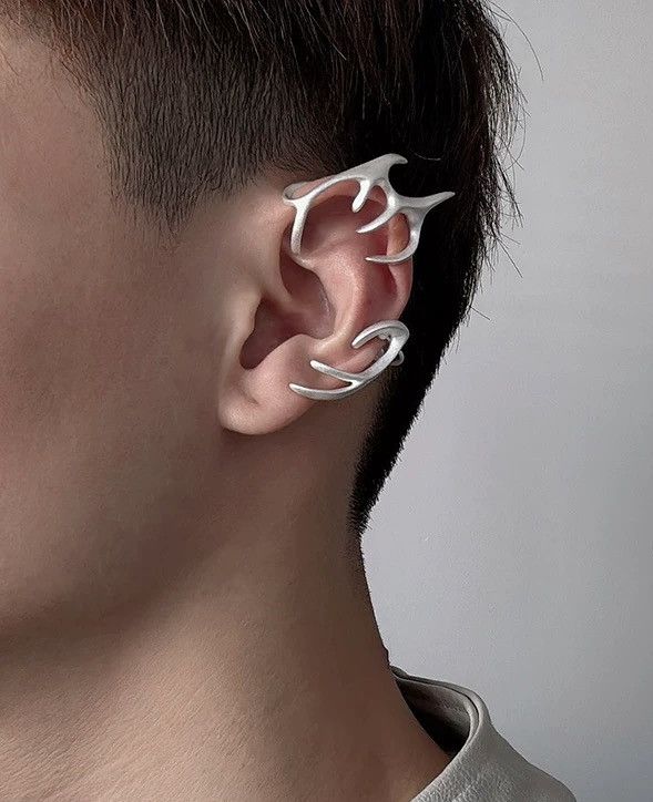 Japanese Brand × Jewelry Retro gothic punk cosplay matte elf ears cuff earrings Size ONE SIZE - 1 Thumbnail