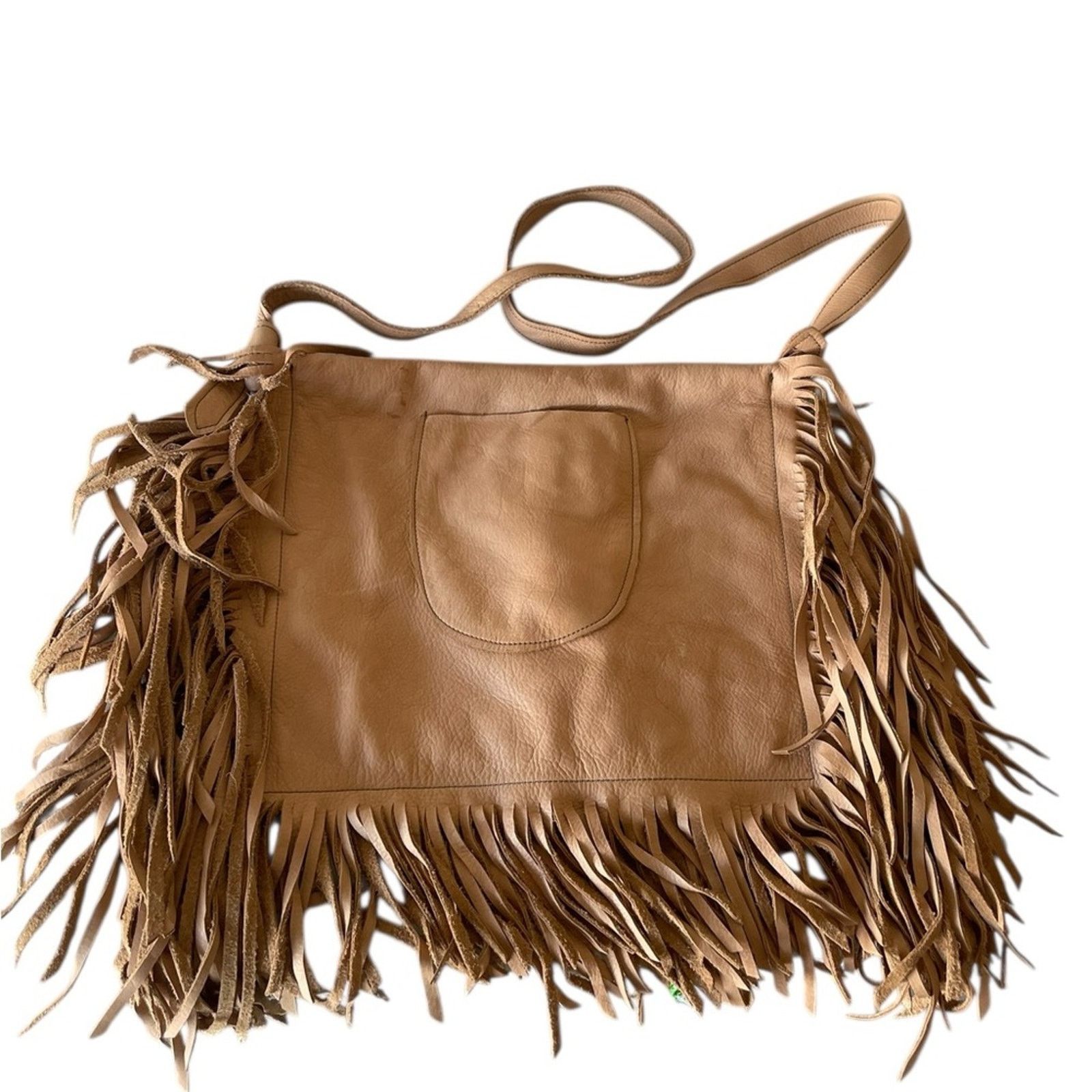 Other McIntire Saddlery Fringed Tan Leather Shoulder Bag Size ONE SIZE - 4 Thumbnail