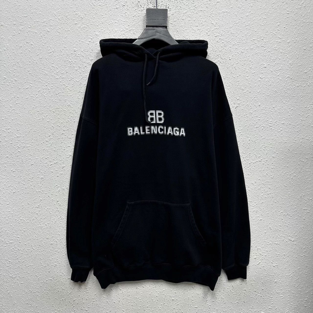 Balenciaga BALENCIAGA Mosaic Double B Print Drawstring Hoodie Size US S / EU 44-46 / 1 - 1 Thumbnail
