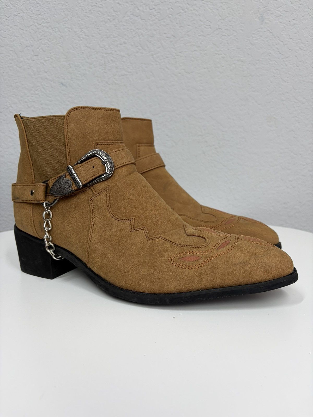 If Six Was Nine AS 98 Vibe Artisan Black Leather Side Zip Ankle Biker Boots Size US 11 / EU 44 - 4 Thumbnail