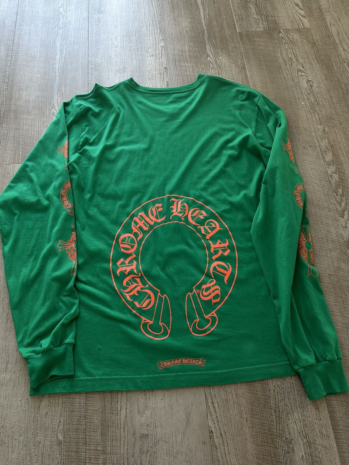 Chrome Hearts Horseshoe Long Sleeve T-shirt Green/Orange