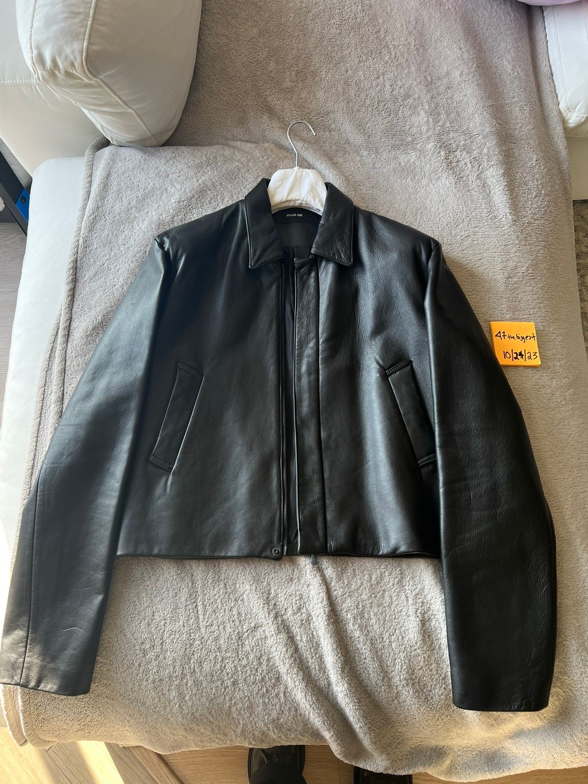 Pre-owned Vuja De Leather Jacket In Black