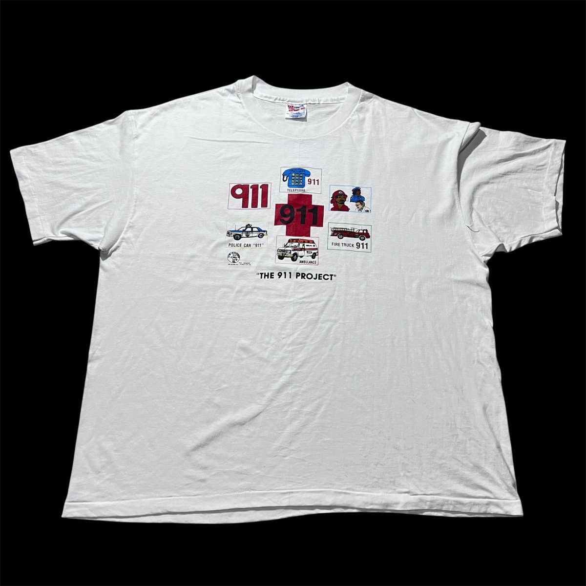 Vintage Vintage 90s The 911 Tee 2XL Police Streetwear Graphic Size US XXL / EU 58 / 5 - 2 Thumbnail