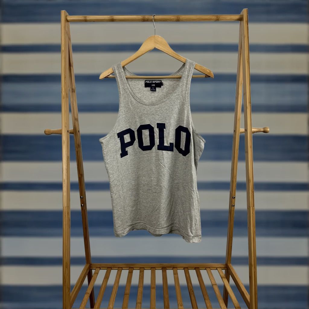 VINTAGE Polo Sport Ralph Lauren Stadium 92 Big Spellout Tank Top
