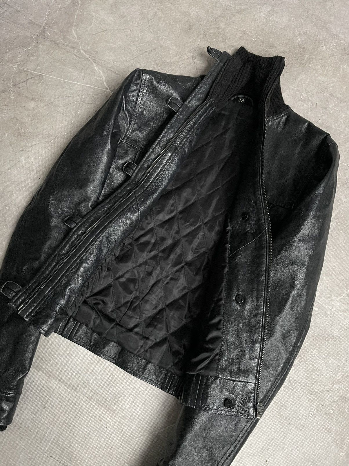 14th Addiction Avant garde slim leather Rick owens style leather jacket Size US XS / EU 42 / 0 - 5 Thumbnail