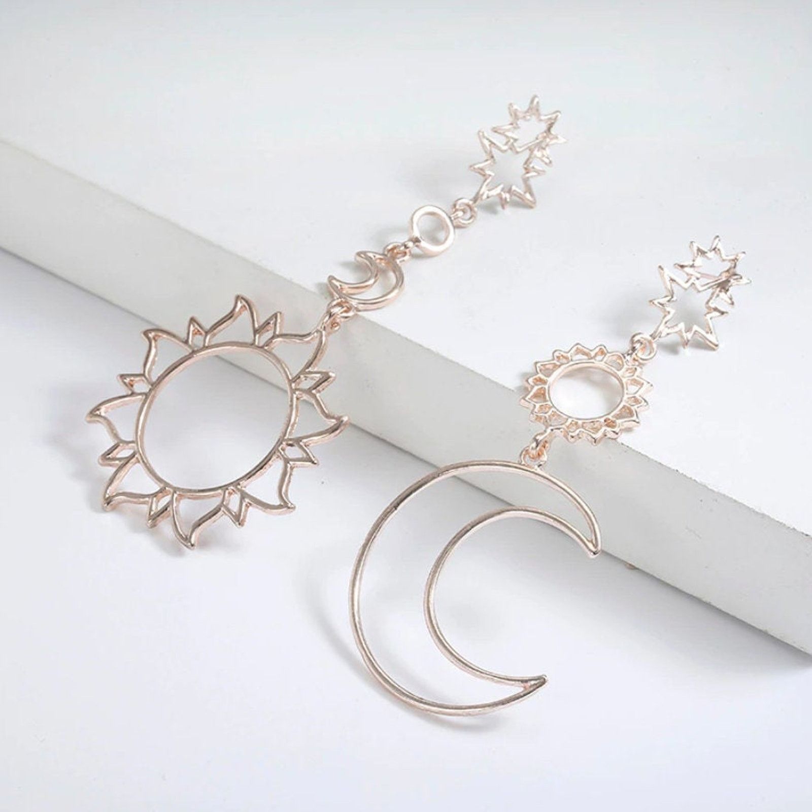 Other Shivani Gold Sun/Moon Drop Earrings Size ONE SIZE - 1 Thumbnail