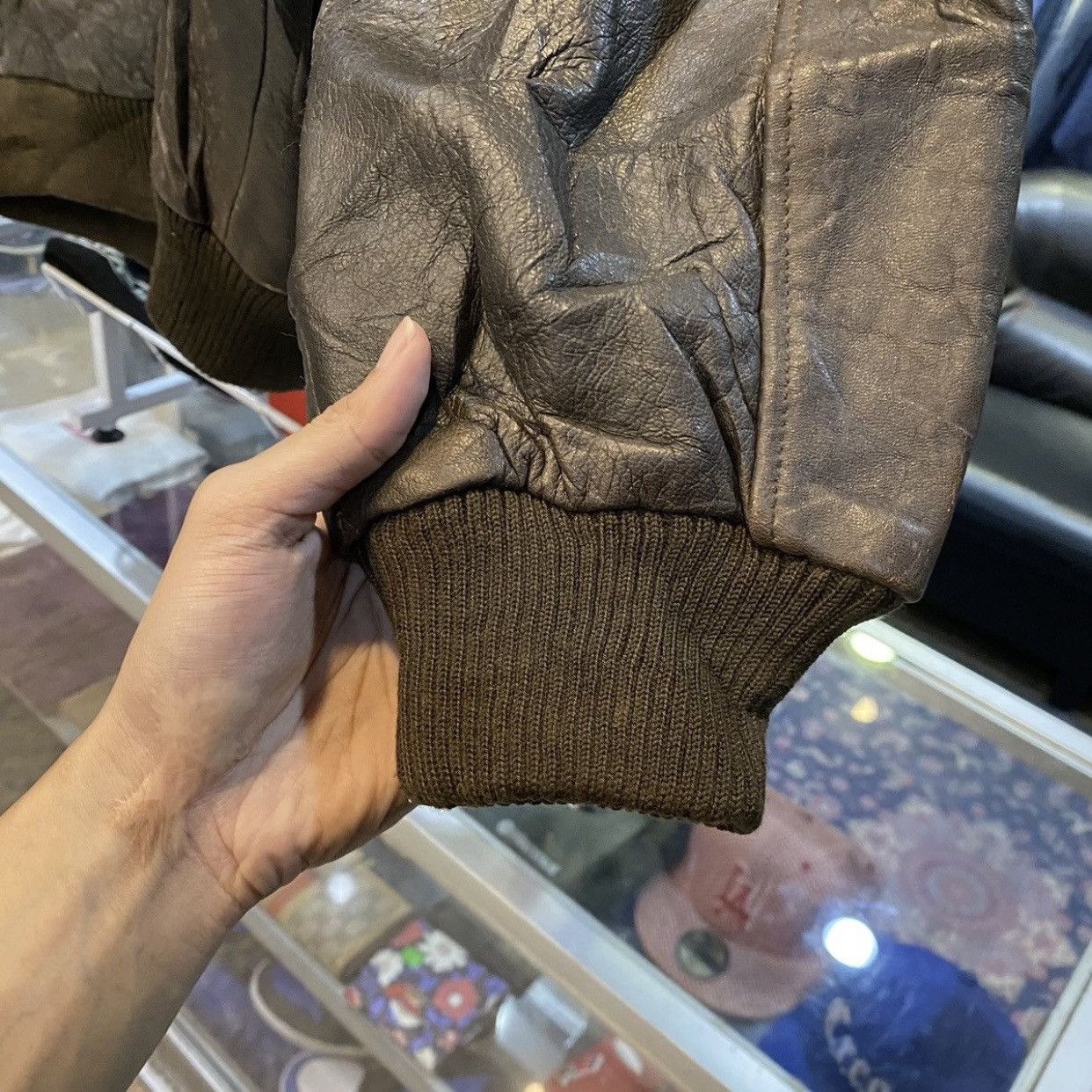 Bugle Boy Bugle Boy USA Type A-2 Flight Bomber Military Leather Jacket Size US L / EU 52-54 / 3 - 9 Thumbnail
