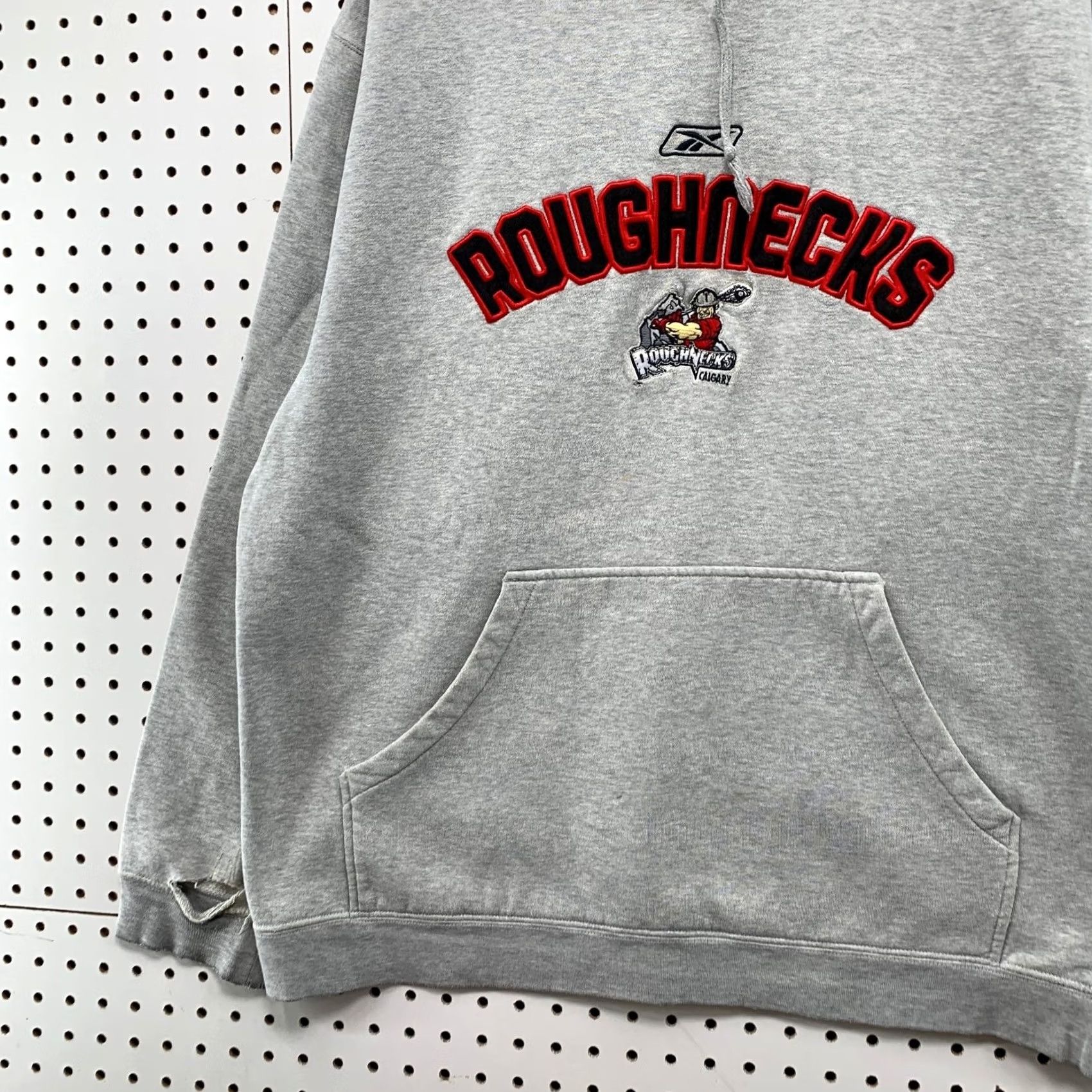 Reebok Reebok Vintage Calgary Roughnecks Hoodie Sweatshirt Mens Large Gray Embroidered Size US L / EU 52-54 / 3 - 5 Thumbnail
