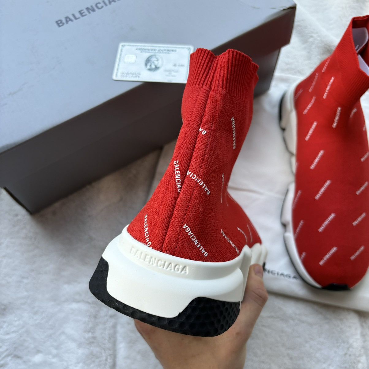 Balenciaga Balenciaga Red All Over Speed Runners Sneakers Size US 13 / EU 46 - 3 Thumbnail