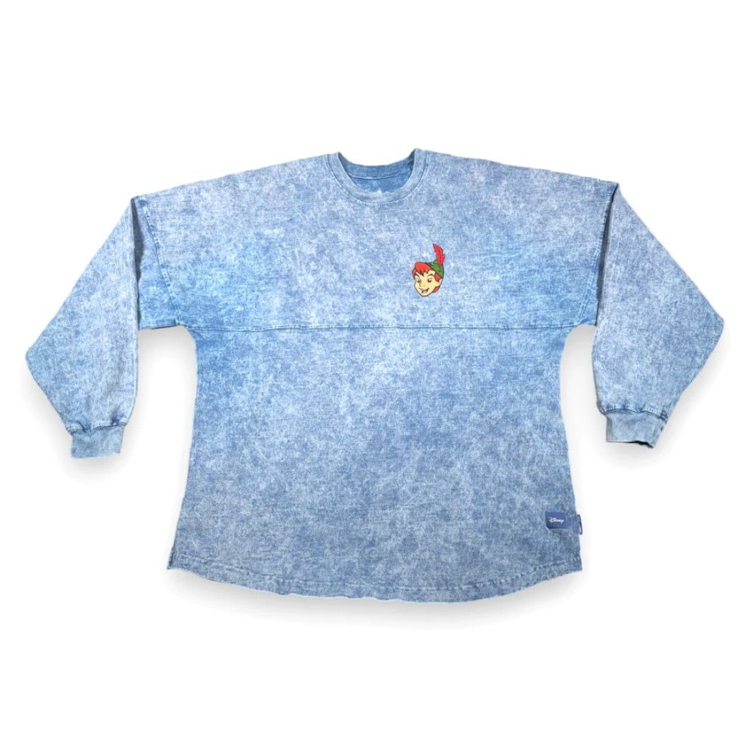 Disney Peter Pan Shirt Disney Parks Spirit Jersey Shirt Adult LARGE Blue Tinker Bell Peter Pan Graphic Crew Neck Cotton Long Sleeve Oversize Mens Size US L / EU 52-54 / 3 - 2 Thumbnail
