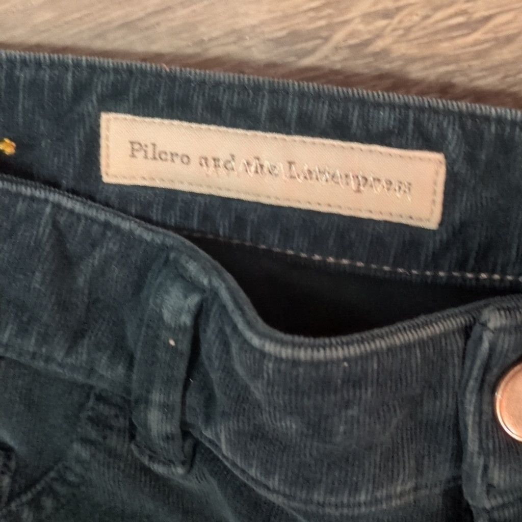 Anthropologie Pilcro And The Letterpress By Anthro Serif Teal Cord Size 28 Size 28" / US 6 / IT 42 - 4 Thumbnail