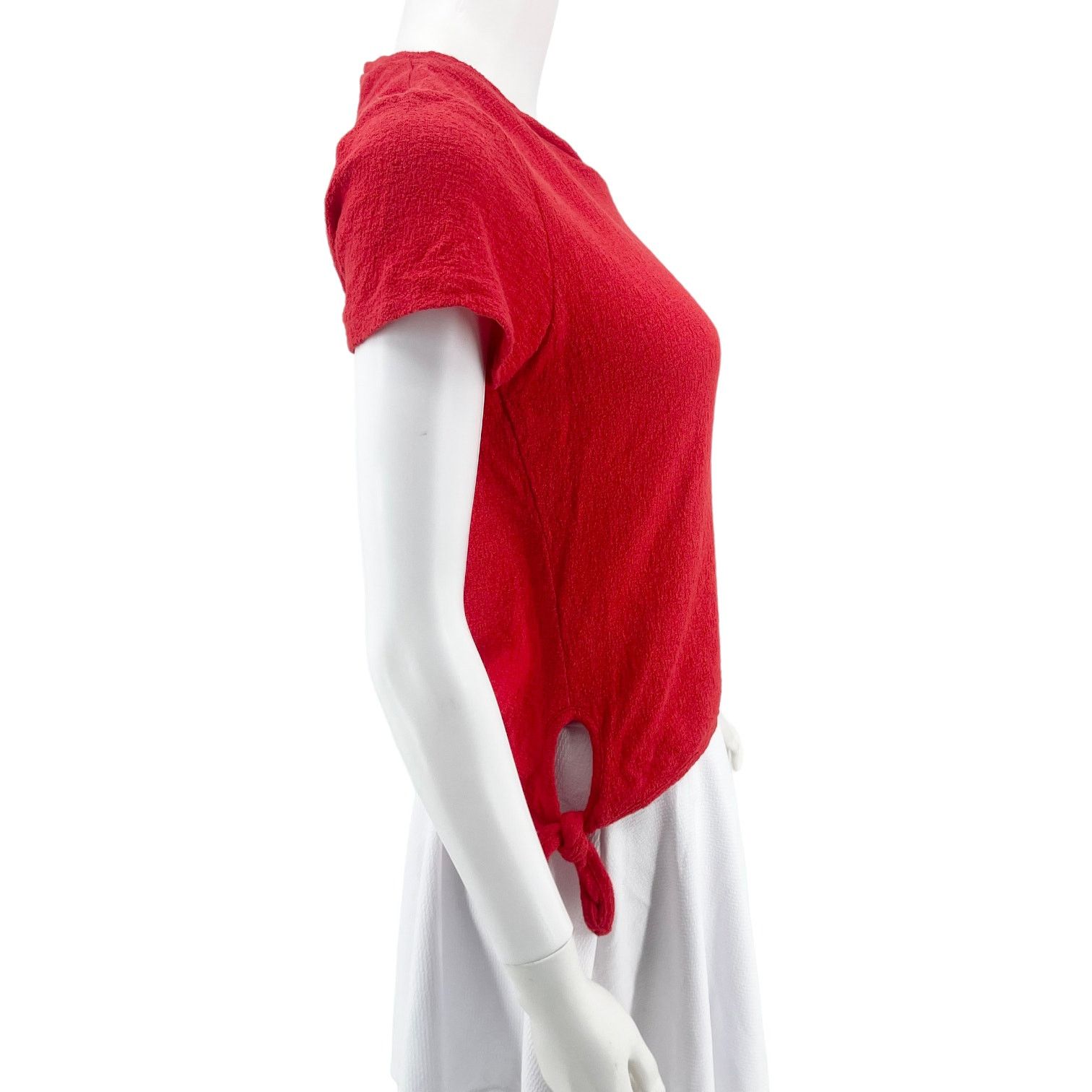Madewell Madewell Small Texture & Thread Modern Side-Tie Top Red Size S / US 4 / IT 40 - 8 Thumbnail