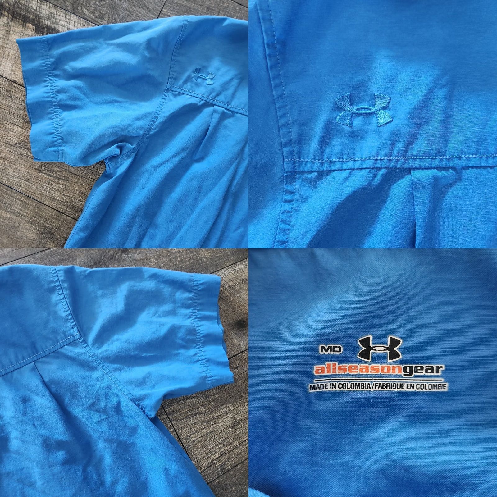 Under Armour Under Armour Shirt Mens Medium Blue Short Sleeve Button Up Fishing Camp Hiking Size US M / EU 48-50 / 2 - 9 Thumbnail